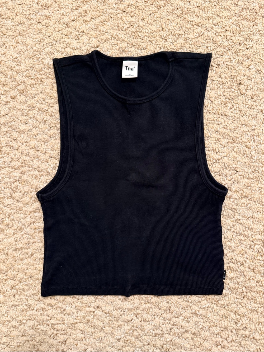 TNA Black Ribbed Fargo Tank